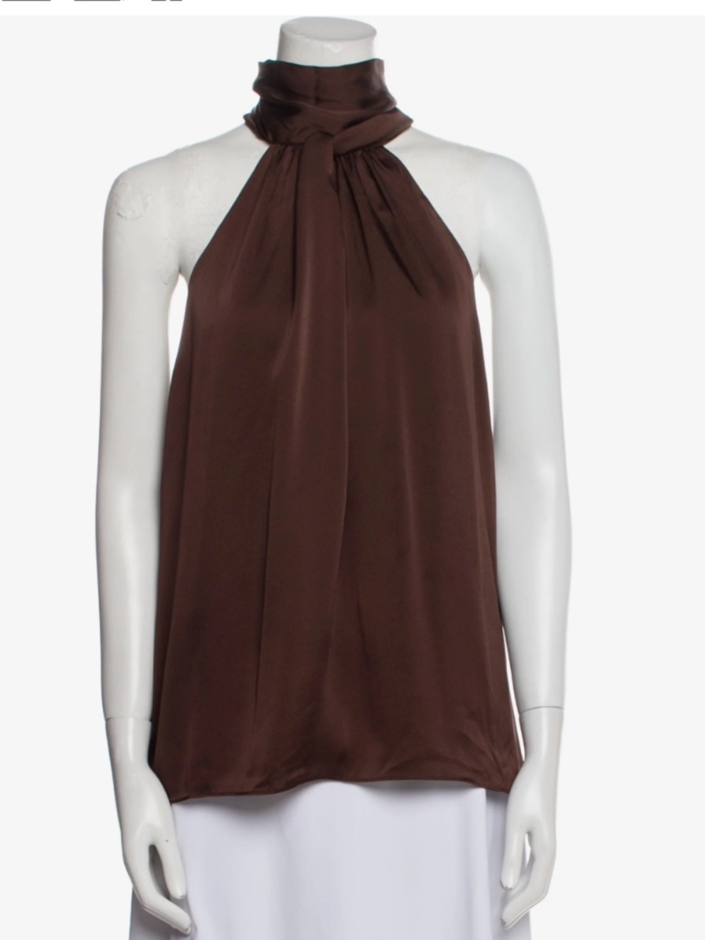 Favorite Daughter Brown Halter Tie-Back Mini Dress